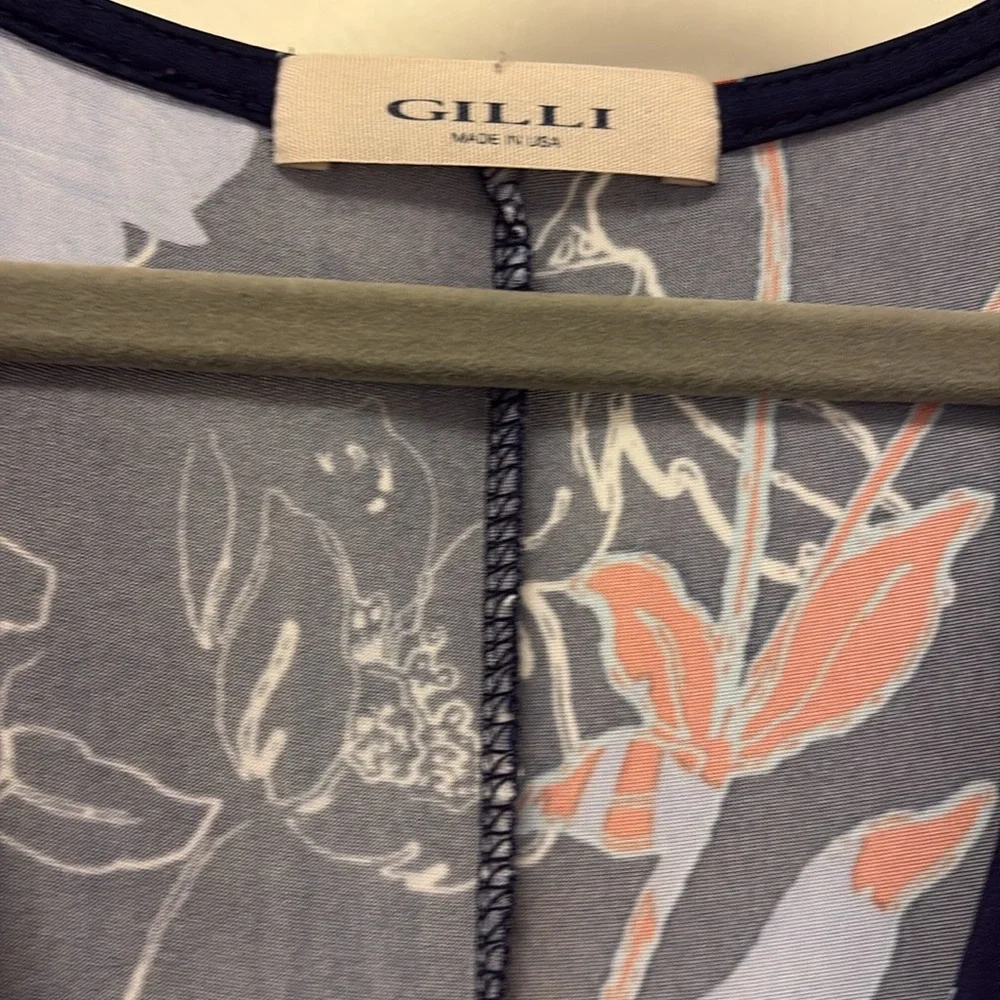 Gilli Full length Flowered dress v-neck cap sleeves - Picture 4 of 5